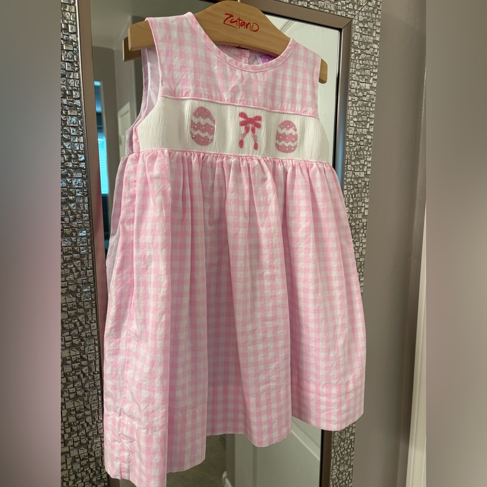 Poppy Kids Co Pink Gingham Smocked Dress